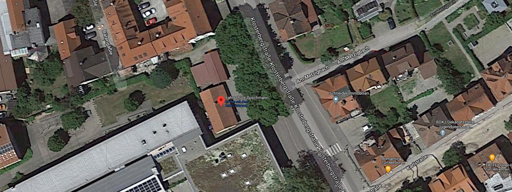 Unser Standort in Wangen von oben (Googlemaps)